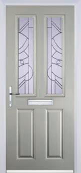 Enfield Abstract Bevel composite door in Anthracite Grey