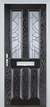 Enfield Abstract Bevel composite door in Black-Brown