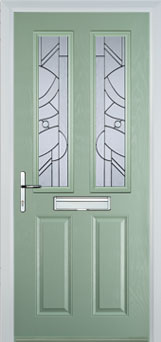 Enfield Abstract Bevel composite door in Chartwell Green