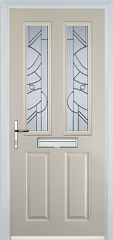 Enfield Abstract Bevel composite door in Cream