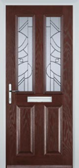 Enfield Abstract Bevel composite door in Dark Wood