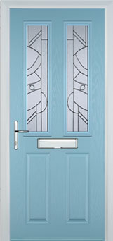 Enfield Abstract Bevel composite door in Duck Egg Blue