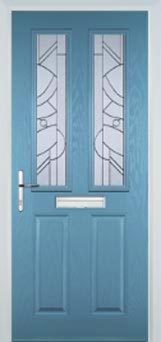 Enfield Abstract Bevel composite door in Pastel Blue