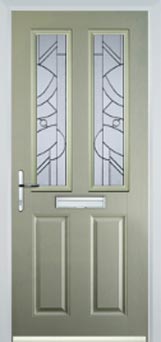 Enfield Abstract Bevel composite door in Pastel Green