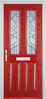 Enfield Abstract Bevel composite door in Red