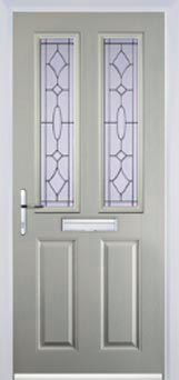 Enfield Clear Bevel composite door in Anthracite Grey