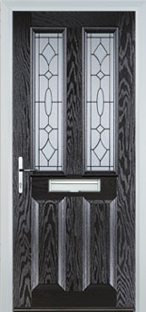 Enfield Clear Bevel composite door in Black-Brown