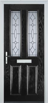 Enfield Clear Bevel composite door in Black