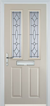 Enfield Clear Bevel composite door in Cream