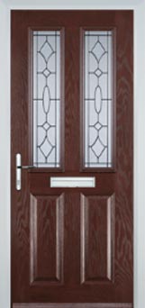 Enfield Clear Bevel composite door in Dark Wood