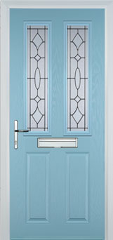 Enfield Clear Bevel composite door in Duck Egg Blue