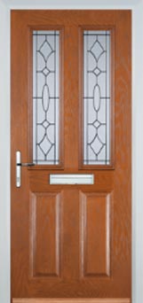 Enfield Clear Bevel composite door in Oak