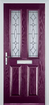 Enfield Clear Bevel composite door in Purple
