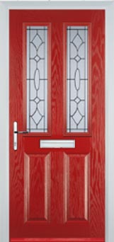 Enfield Clear Bevel composite door in Red