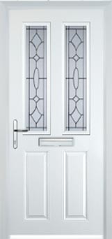 Enfield Clear Bevel composite door in White