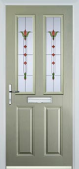 Enfield Autumn Falls composite door in Pastel Green