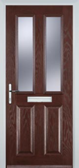 Enfield Gold Lead composite door in Dark Wood