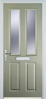 Enfield Gold Lead composite door in Pastel Green