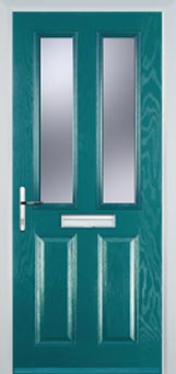 Enfield Gold Lead composite door in Turquoise