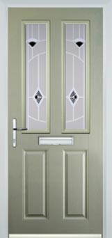 Enfield Murano composite door in Pastel Green