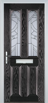 Hampstead Abstract Bevel composite door in Black-Brown
