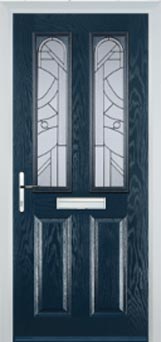 Hampstead Abstract Bevel composite door in Dark Blue