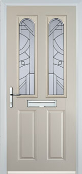 Hampstead Abstract Bevel composite door in Cream