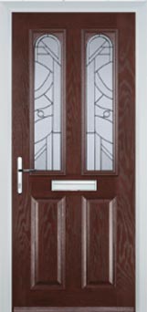 Hampstead Abstract Bevel composite door in Darkwood