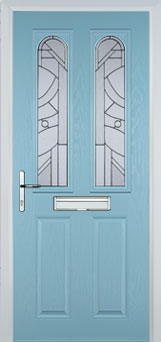 Hampstead Abstract Bevel composite door in Duck Egg Blue