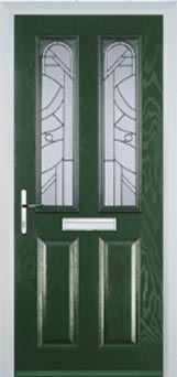 Hampstead Abstract Bevel composite door in Green