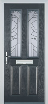 Hampstead Abstract Bevel composite door in Anthracite Grey