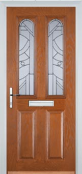 Hampstead Abstract Bevel composite door in Oak