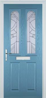 Hampstead Abstract Bevel composite door in Pastel Blue