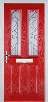 Hampstead Abstract Bevel composite door in Poppy Red