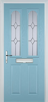 Hampstead Charcoal Sticks composite door in Duck Egg Blue