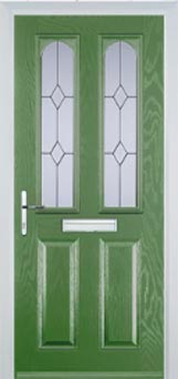 Hampstead Charcoal Sticks composite door in Fern Green