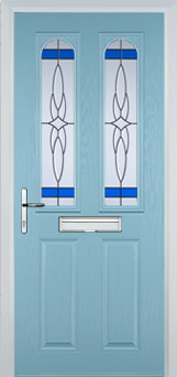 Hampstead Chantilly composite door in Duck Egg Blue