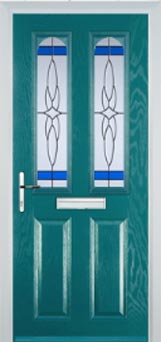 Hampstead Chantilly composite door in Turquoise Blue