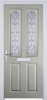 Hampstead Clear Bevel composite door in Agate Grey
