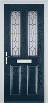 Hampstead Clear Bevel composite door in Dark Blue