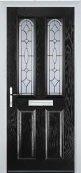 Hampstead Clear Bevel composite door in Black