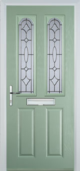 Hampstead Clear Bevel composite door in Chartwell Green