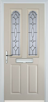 Hampstead Clear Bevel composite door in Cream