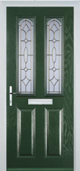 Hampstead Clear Bevel composite door in Green