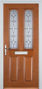 Hampstead Clear Bevel composite door in Oak