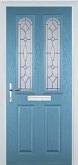 Hampstead Clear Bevel composite door in Pastel Blue