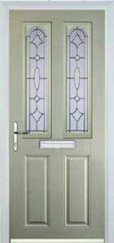 Hampstead Clear Bevel composite door in Pebble Grey