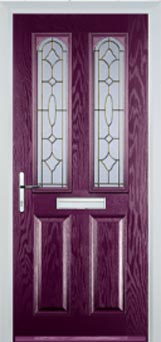 Hampstead Clear Bevel composite door in Purple Violet