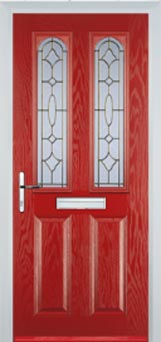 Hampstead Clear Bevel composite door in Red