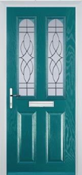 Hampstead Everglade composite door in Turquoise Blue